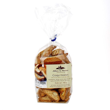 Croqu'moines biscuits croquants au Miel et aux Amandes - (BA-ABX1004) - 150 g | BARROUX (Abbaye Sainte-Madeleine du)
