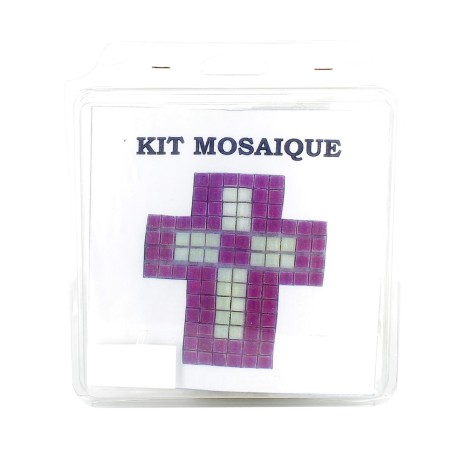 Kit mosaïque croix rose | L'ARCHE