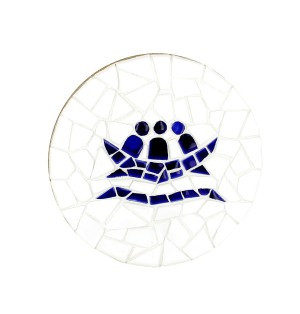 Plaque ronde en mosaïque au logo de l'Arche | L'ARCHE