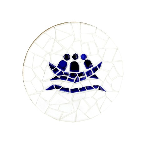 Plaque ronde en mosaïque au logo de l'Arche | L'ARCHE