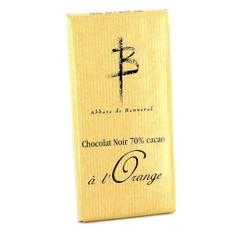 Tablette de chocolat noir à l'orange - 100 g | BONNEVAL (Abbaye Notre-Dame de)