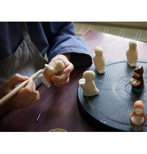 CRECHE B2 N°16 - Ange à la trompette - Santons en terre cuite (6cm) | JOUARRE (Abbaye Notre-Dame de)