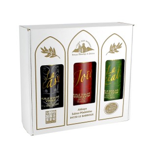 ABBAYE DU BARROUX - Coffret 3 huiles d'olive vierge 50cl