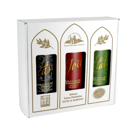 ABBAYE DU BARROUX - Coffret 3 huiles d'olive vierge 50cl