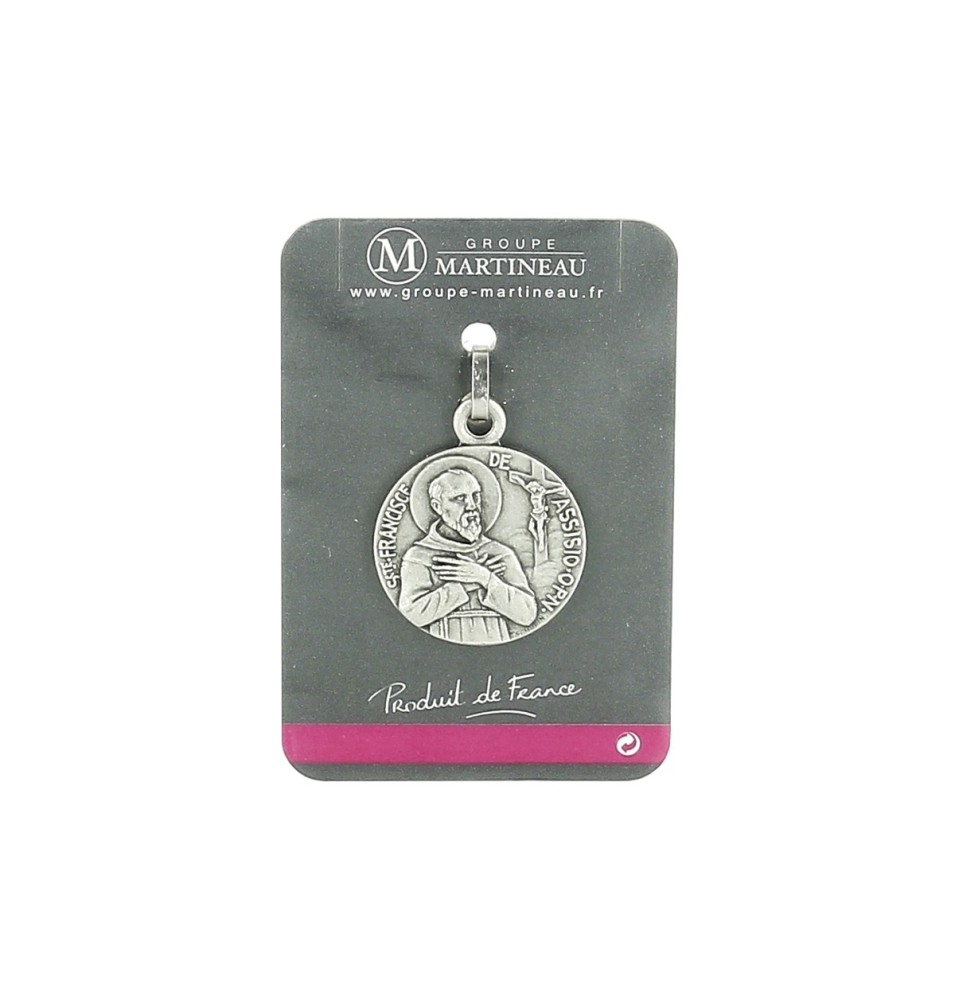 ART RELIGIEUX - Médaille argenté Saint-François d'Assise