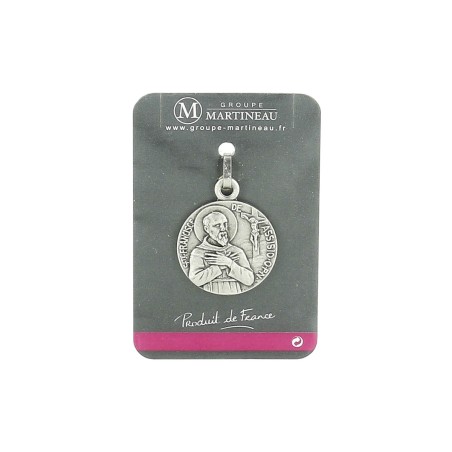 ART RELIGIEUX - Médaille argenté Saint-François d'Assise