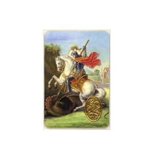 Carte plastifiée avec prière et poinçon Saint George