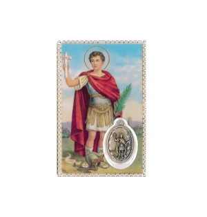 Carte plastifiée avec prière et poinçon Saint Expédit
