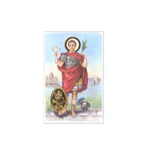 Carte plastifiée avec prière et poinçon Saint Expédit