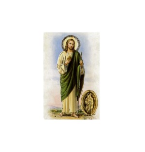 Carte plastifiée avec prière et poinçon Saint Jude