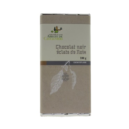 Tablette de chocolat noir aux éclats de noix