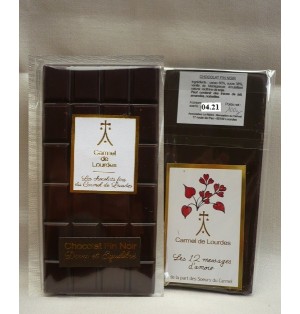 Tablettes de chocolat fin Noir avec une carte "Messages d'amour" - (CL-CHOC0002)