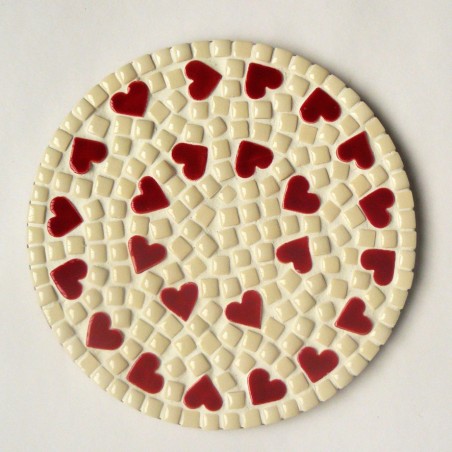 Dessous de plat mosaïque coeur