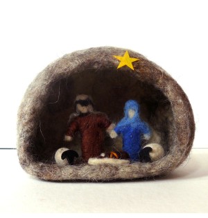Crèches en laine véritable de Bethlehem - grande