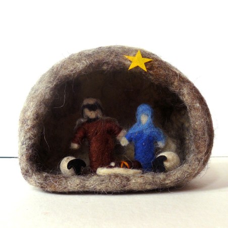 Crèches en laine véritable de Bethlehem - grande