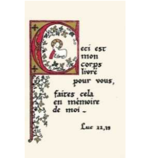 Luc 22, 19 :  Image Calligraphiée