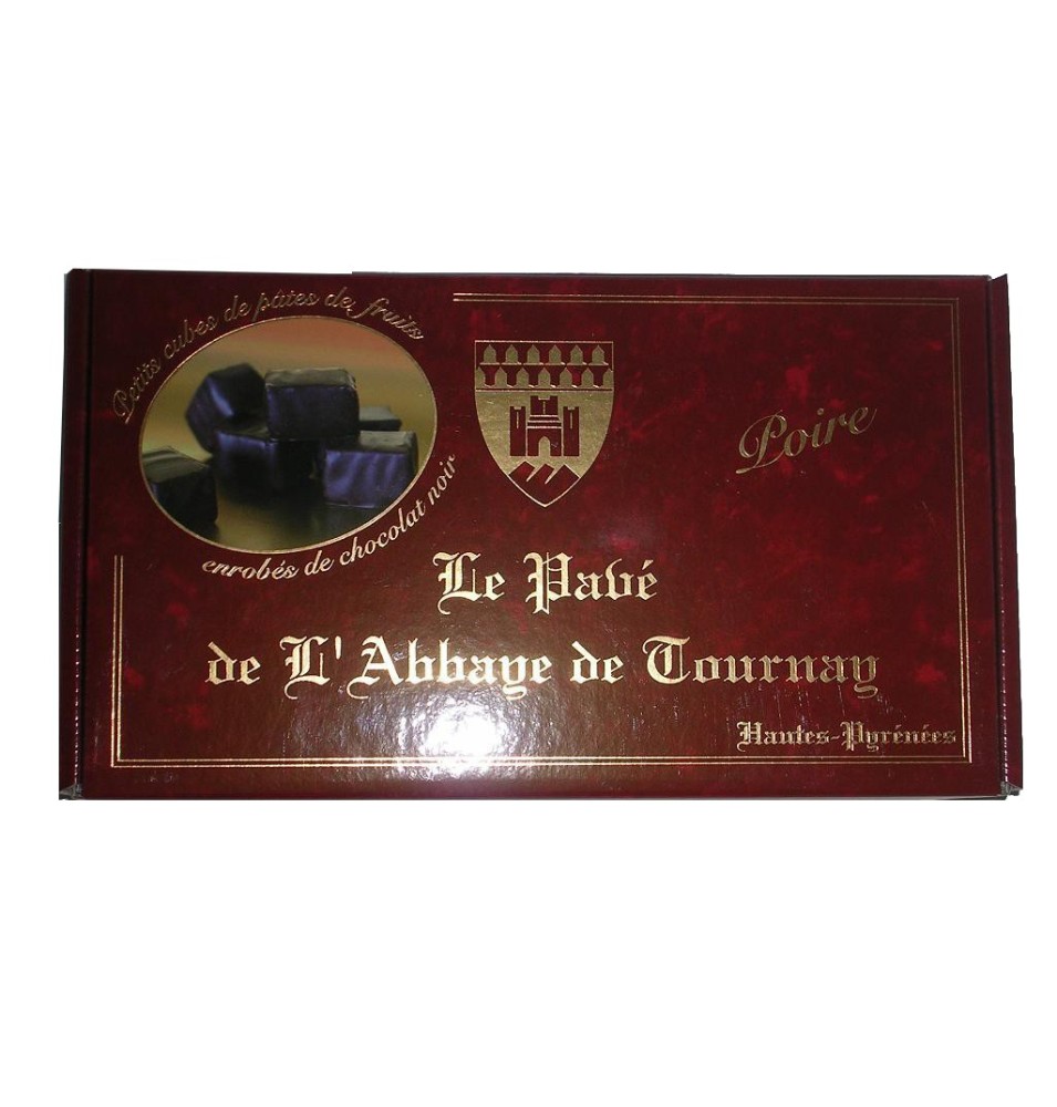 Le Pavé en Boîte - Pâte de fruits à la Poire Enrobée de Chocolat Noir