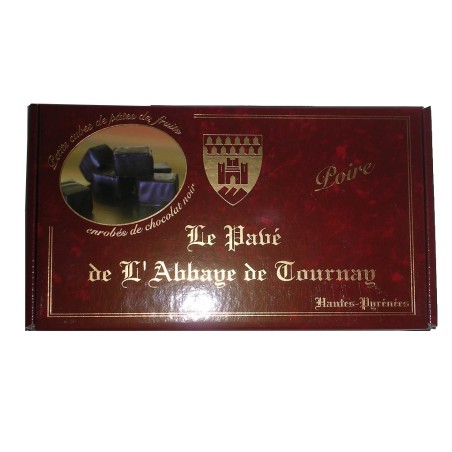 Le Pavé en Boîte - Pâte de fruits à la Poire Enrobée de Chocolat Noir