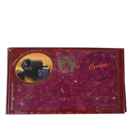 Le Pavé en Boîte - Pâte de fruits à la Cerise Enrobée de Chocolat Noir