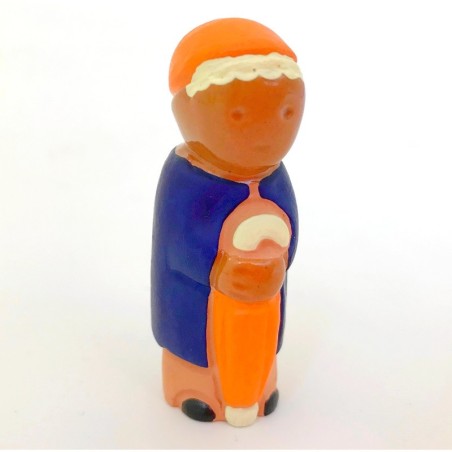 CRECHE B2 - Sage au parapluie - Santons en terre cuite (6,5cm)