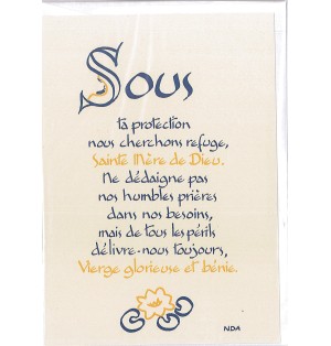 Carte Prière - SP328 - Sous ta protection...