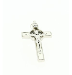 Crucifix sur Croix - Blanc et Métal