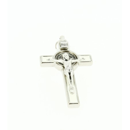 Crucifix sur Croix - Blanc et Métal