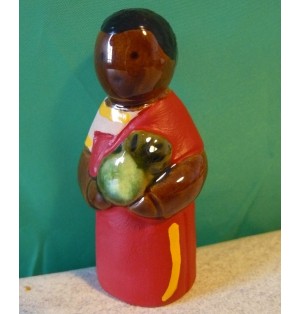 CRECHE B2 N°12 - L'africaine - Santons en terre cuite (6cm)