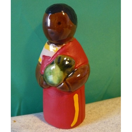 CRECHE B2 N°12 - L'africaine - Santons en terre cuite (6cm)
