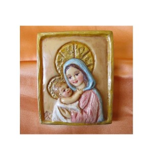 Icône en cire "Vierge à l'Enfant" - (CF CPL VEB)