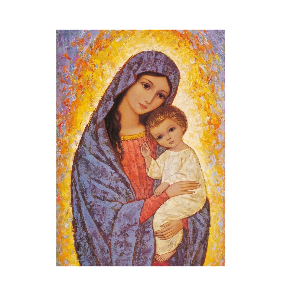Icône religieuse de la Vierge de lumière avec l'Enfant - (FL-G5014)