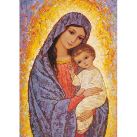 Icône religieuse de la Vierge de lumière avec l'Enfant - (FL-G5014)