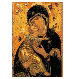 Icône Religieuse de la Vierge de Vladimir - (FL-G103B)