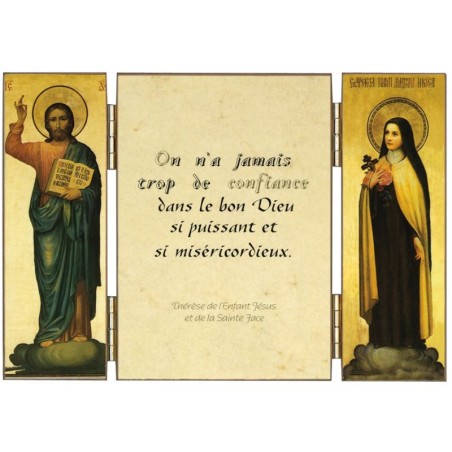 Triptyque religieux de sainte Thérèse de l'Enfant-Jésus sur la confiance - (FL-TRT37A)