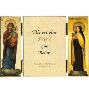 Triptyque religieux de sainte Thérèse de l'Enfant-Jésus sur Marie - (FL-TRT38B)