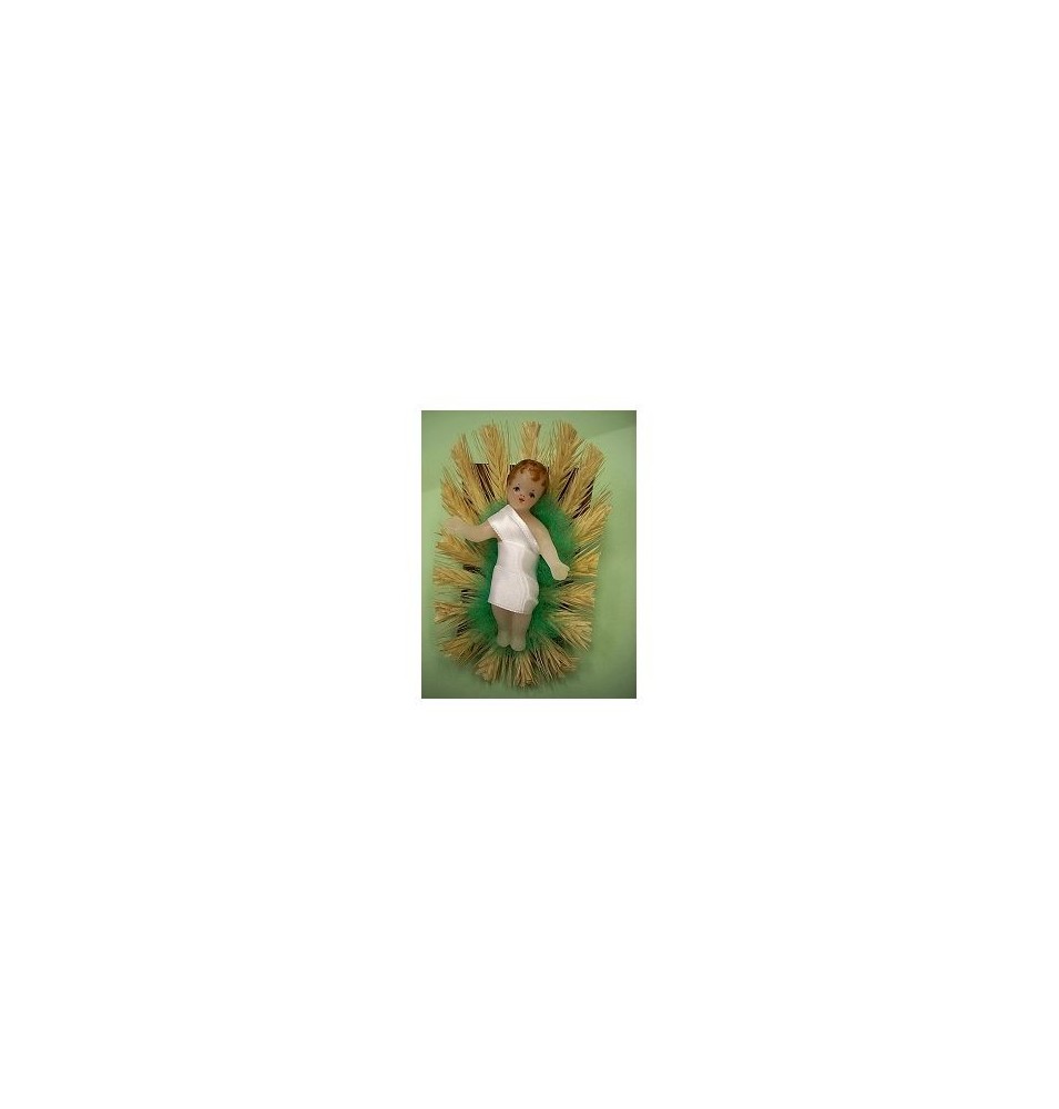Crèche cadeau religieux Enfant-Jésus en cire 8 cms travail artistique Artisanat monastique - (NE enf. 2)