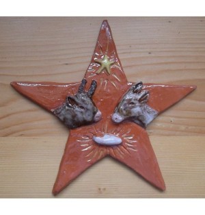 Bas-Relief Crèche Etoile en céramique émaillée - (SC-CEém)