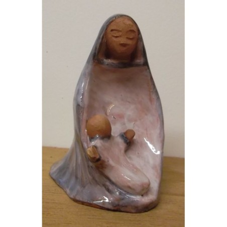Vierge à l'Enfant, en terre cuite émaillée - (SC-VEém)