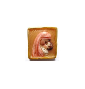Médaillon carré rose saumon - (CF CM2P)