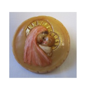 Médaillon rond visages de profil - Orange - (CF CM7PS)