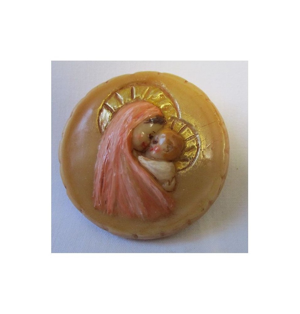 Médaillon rond visages de profil - Orange - (CF CM7PS)
