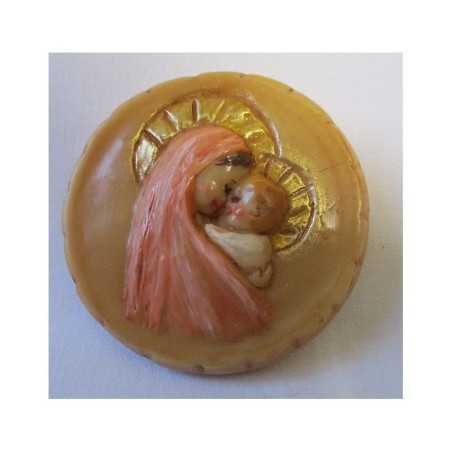 Médaillon rond visages de profil - Orange - (CF CM7PS)