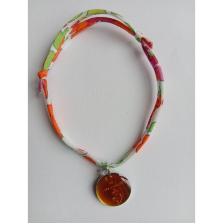 Bracelet liberty orange avec médaille ND de Pellevoisin - (JE-BRL01)