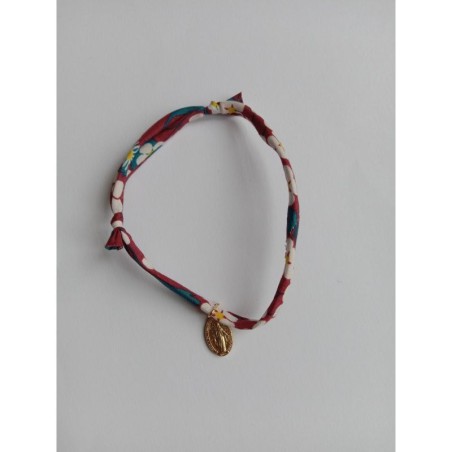 Bracelet liberty bordeaux avec médaille Miraculeuse - (JE-BRL03)