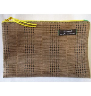 Pochette Prince de Galles zip Jaune - (CF OPG FJ)