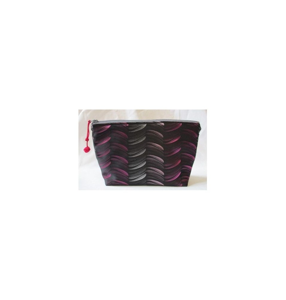 Trousse doublée "Fines feuilles" rose - (CF OTCR P25)