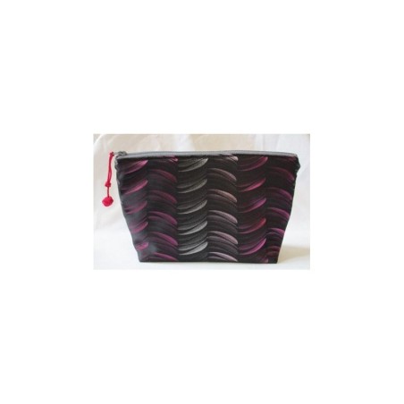 Trousse doublée "Fines feuilles" rose - (CF OTCR P25)