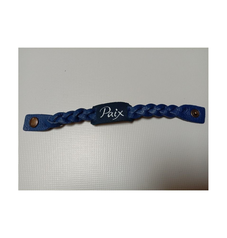 Bracelet en cuir bleu marine - (JE-BR01)