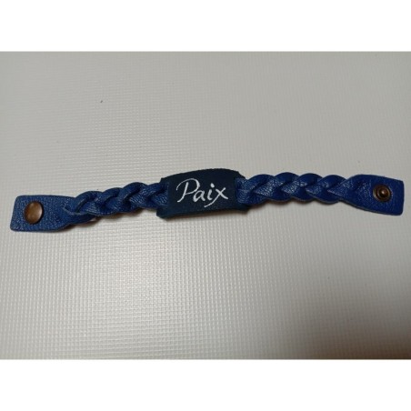 Bracelet en cuir bleu marine - (JE-BR01)