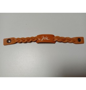 Bracelet en cuir marron clair - (JE-BR03)